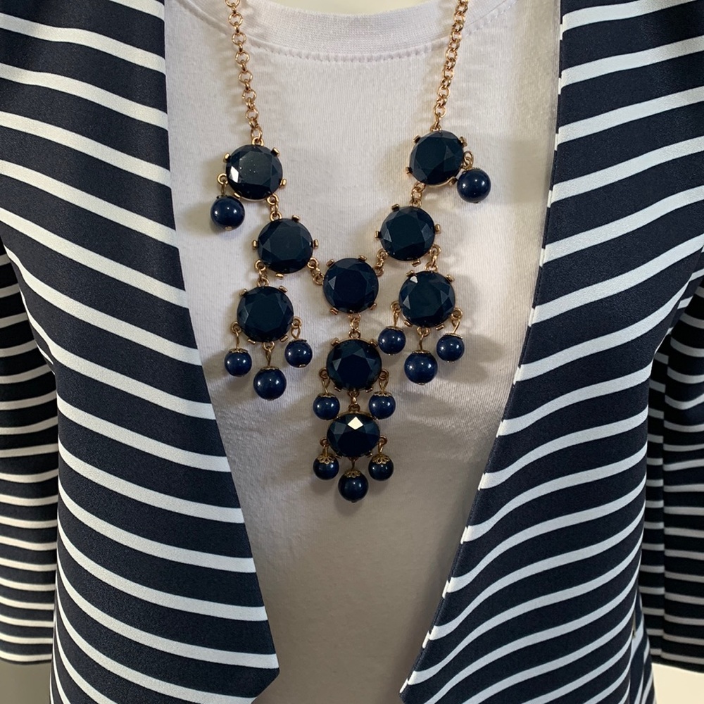 Navy blue bubble necklace
